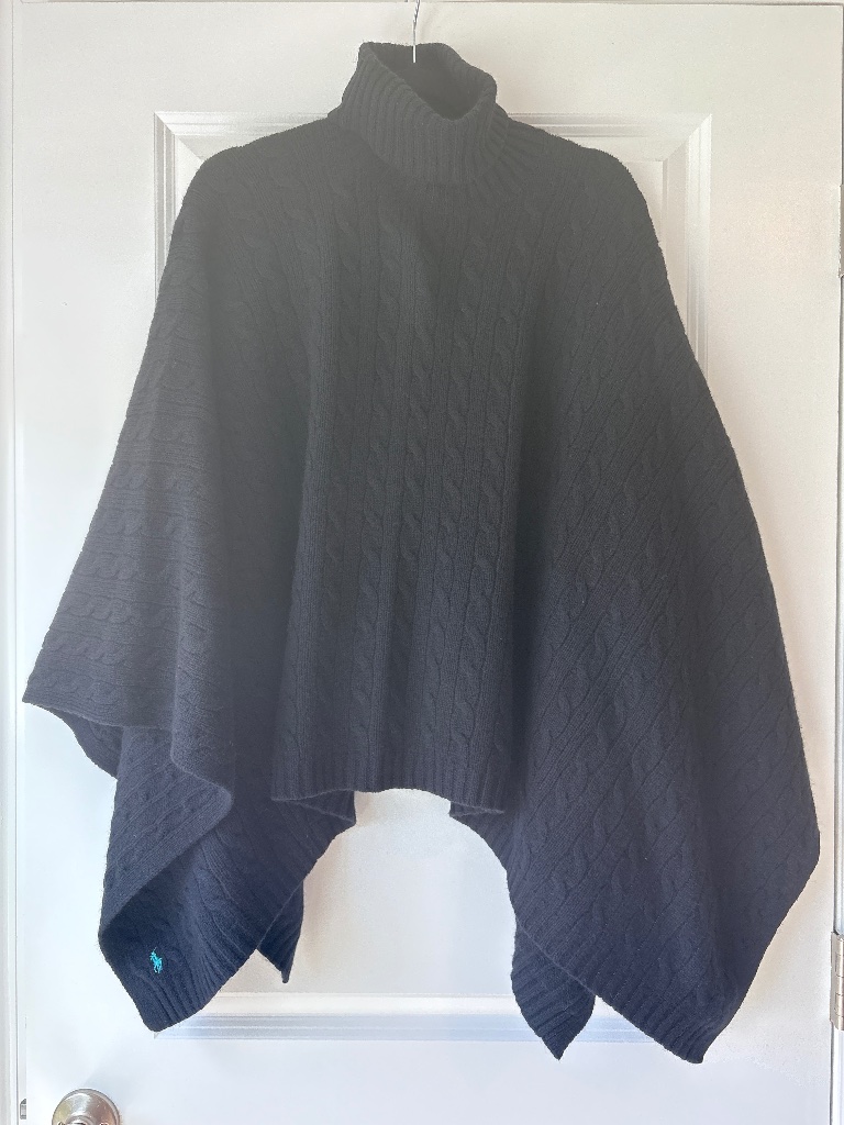 Ralph Lauren Black Wool/ Cashmere Poncho